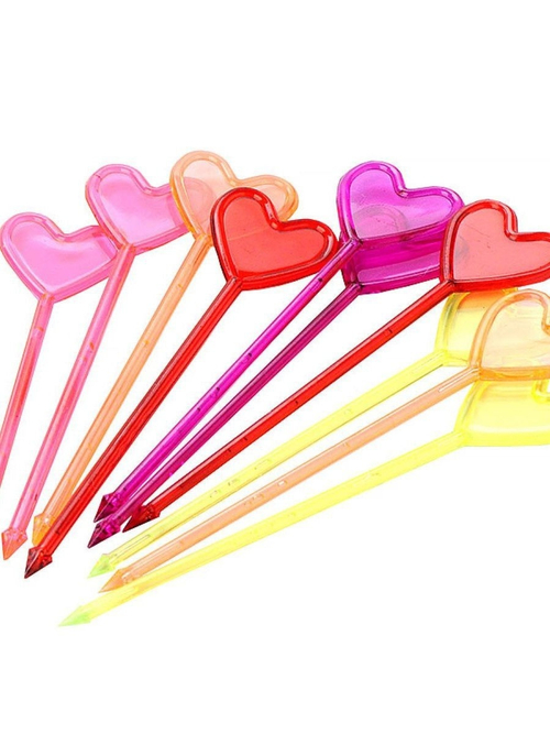 Пика пластик. Сердце 50шт