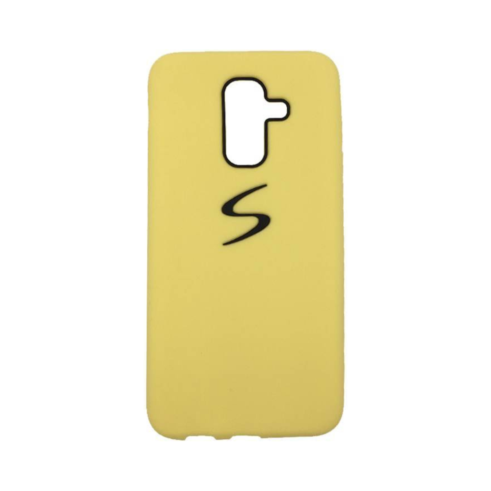 Силиконовый матовый чехол S-Design для Samsung A6 Plus 2018, желтый