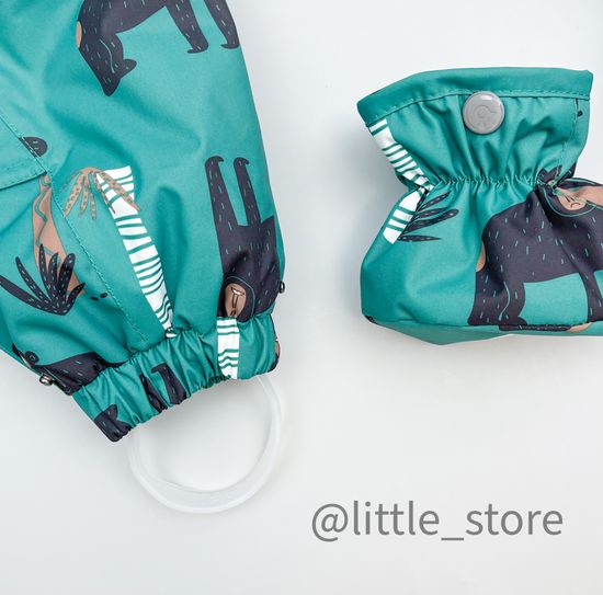 Комбинезон демисезонный "Обезьянки" изумруд