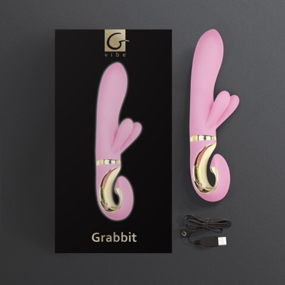 Вибратор Gvibe Grabbit для точки G и внешней стимуляции, 3 мотора, 22 × 3,5 см