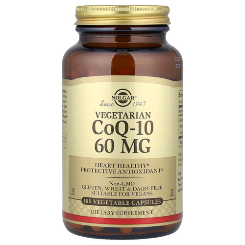 Solgar, Вегетарианский CoQ-10, 60 мг, 180 растительных капсул