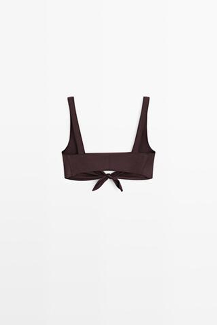 Massimo Dutti Топ-бикини с блестками, коричневый