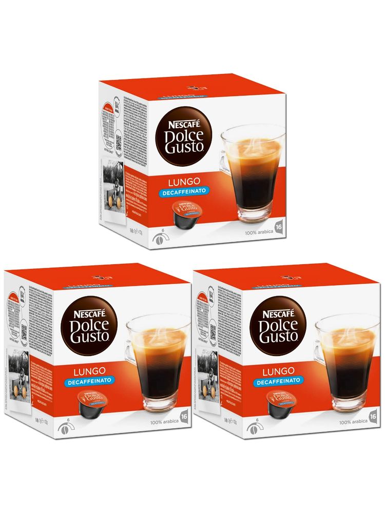 Кофе Nescafe Dolce Gusto Lungo Decaffeinato 16 шт x 3 уп