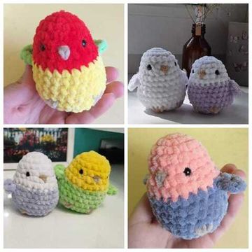 Вязаная игрушка ручной работы "Попугайчик"