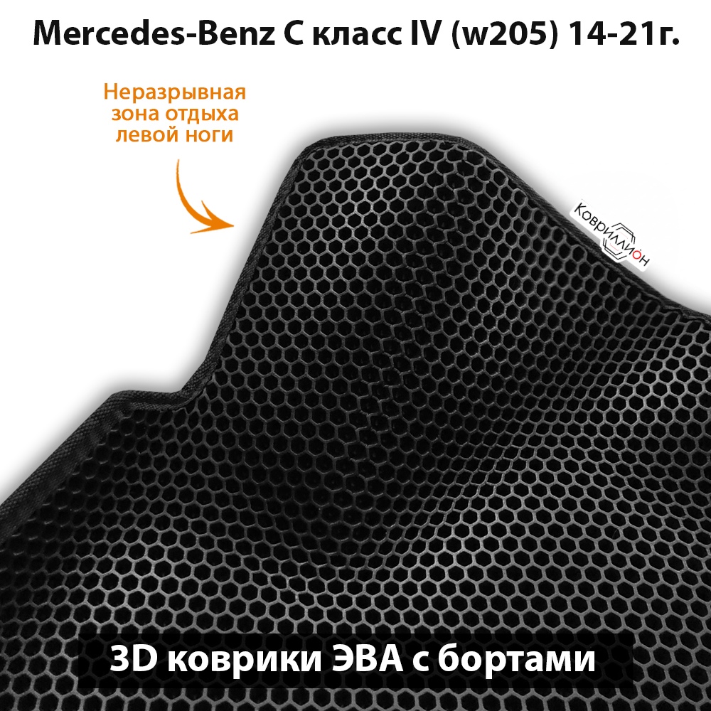 Автомобильные коврики ЭВА с бортами для Mercedes-Benz C-класс IV (W205) 14-21г.