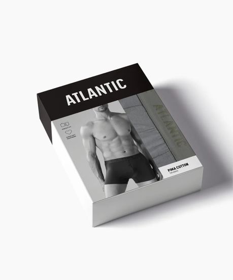 Трусы мужские боксеры Atlantic MH-1199 Pima cotton, серый