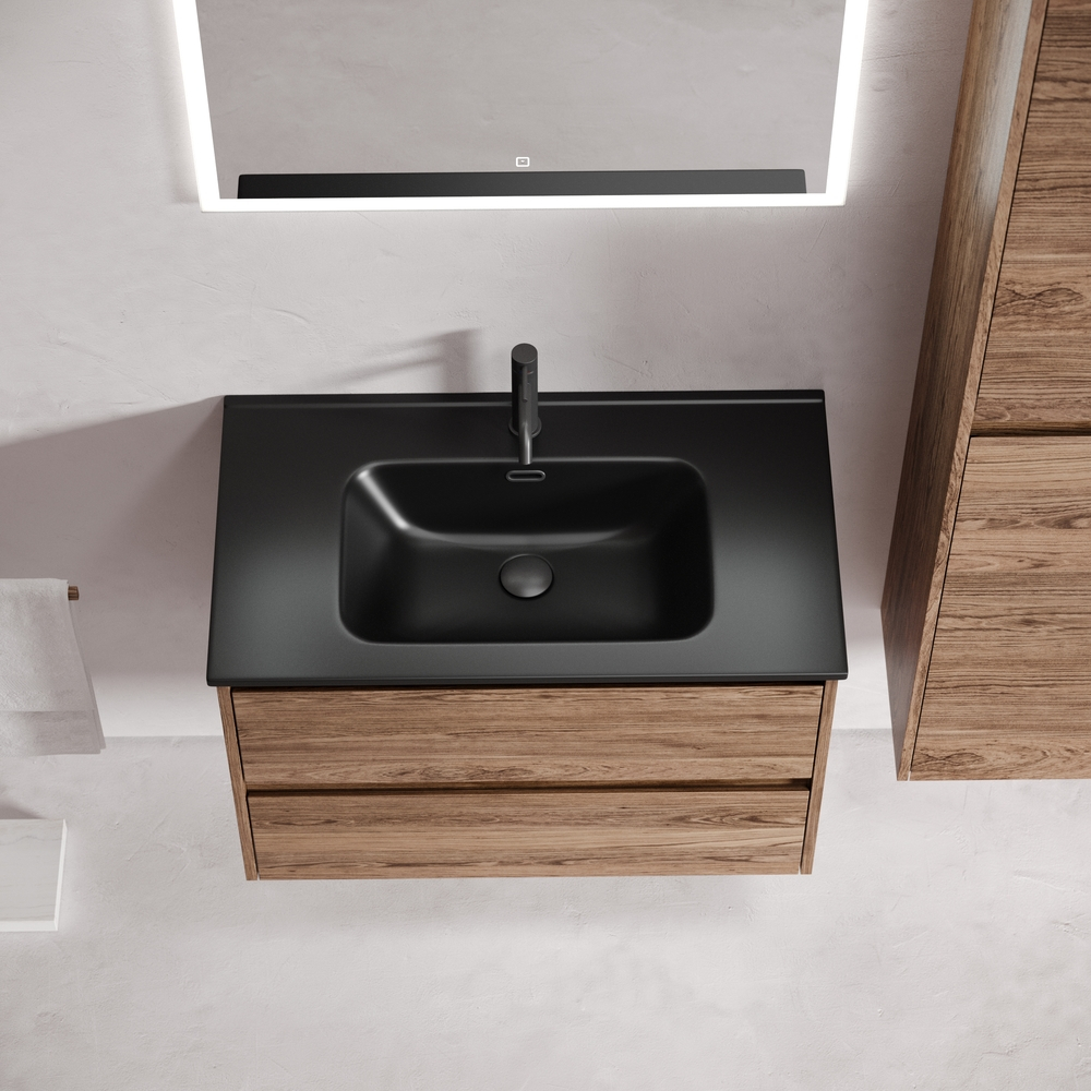 Тумба подвесная под раковину Sancos Libra, дуб чарльстон 790х450х500 мм