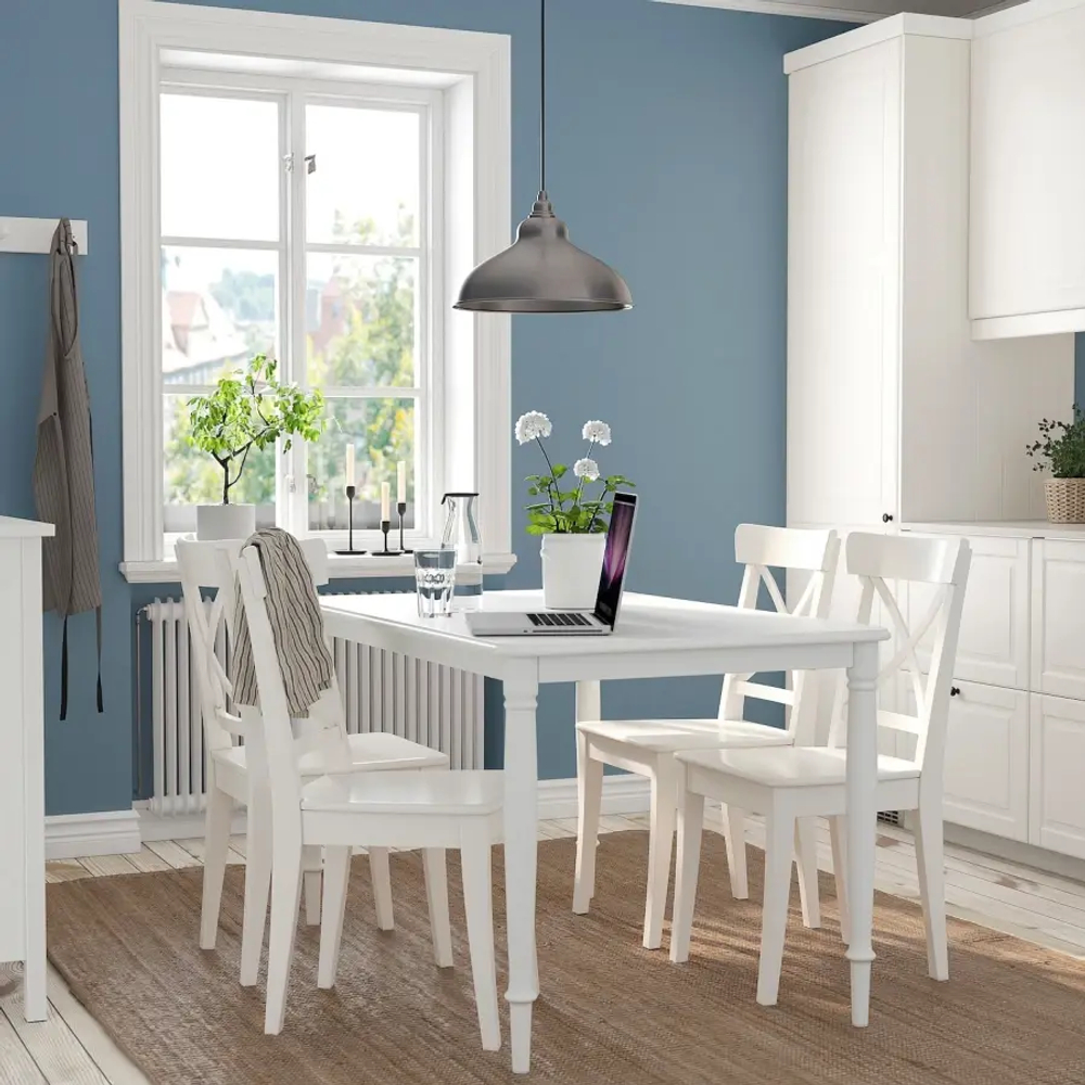 Стол и 4 стула - DANDERYD / INGOLF IKEA/ ДАНДЕРИД/ИНГОЛЬФ ИКЕА, 130х80х75 см, белый