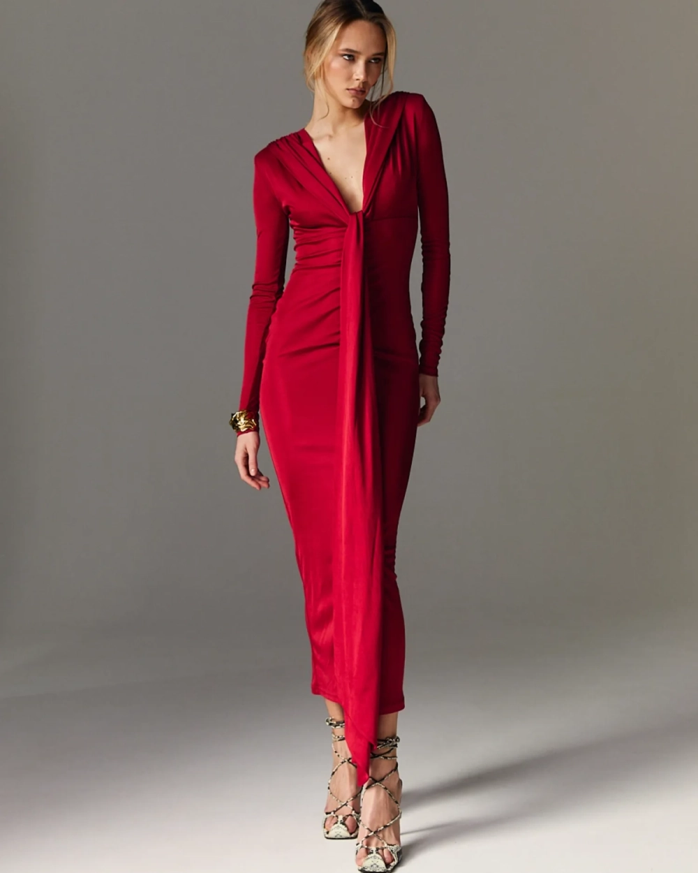 Платье Bilberry с узлом, Красный