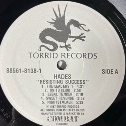 Винтажная виниловая пластинка LP Hades Resisting Success (USA 1987)