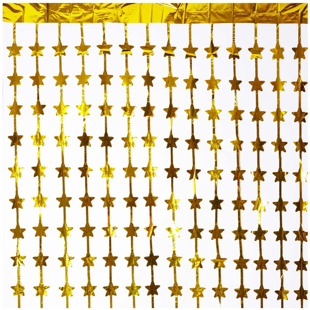 Занавес Звезда, Золото, Металлик, 100*200 см