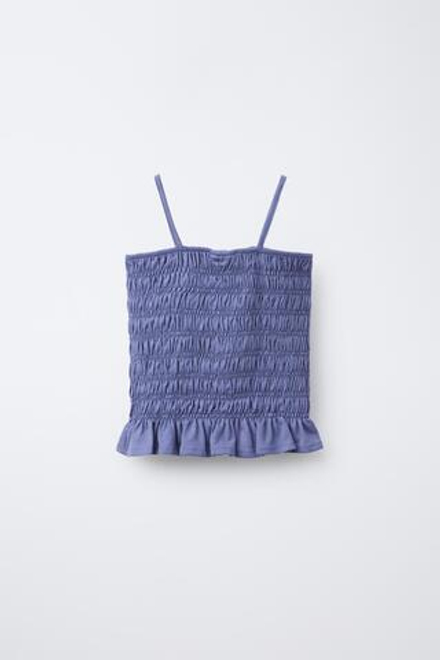ZARA ТОП С ЭЛАСТИЧНЫМИ РЕЗИНКАМИ, СИНИЙ
