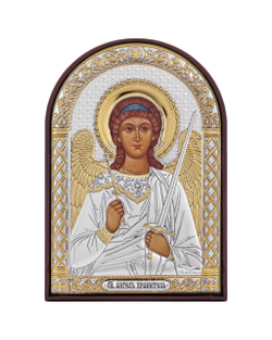 Ангел хранитель, икона арочная, пластик коричневый 80х115