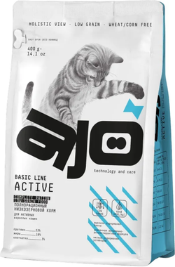 AJO 400г. Cat Аctive корм для взрослых Активных кошек