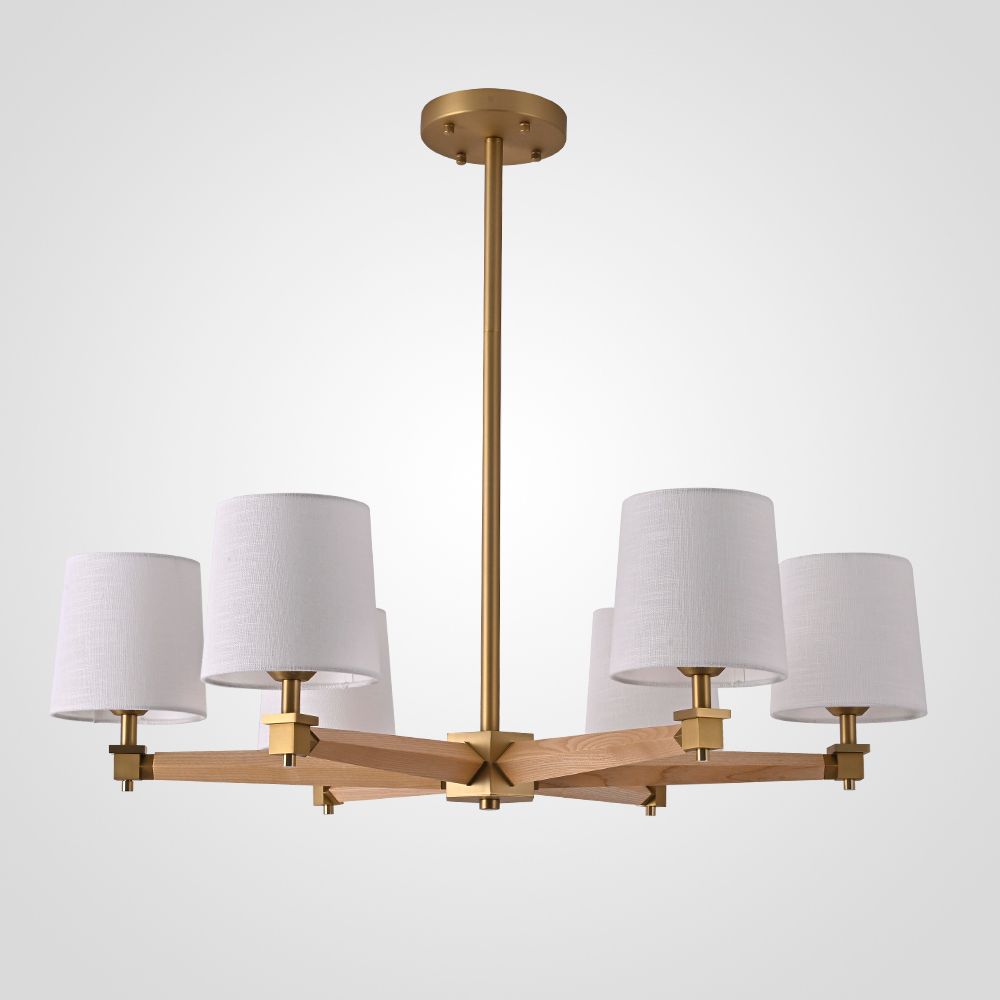 Люстра На Штанге Jorgenson D85 White/Light Wood By Imperiumloft