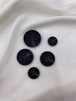 Пуговицы Черные На Прокол с прожилками