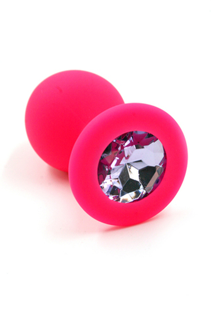 Kanikule - Анальная пробка с нежно-розовым кристаллом (Medium)