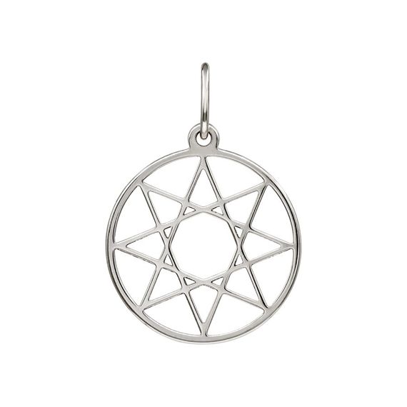 Подвеска Октаграмма - кулон из серебра, вид спереди