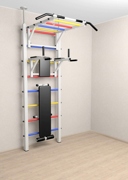 Шведская стенка Sv Sport враспор (Турник рукоход/Брусья/Скамья)