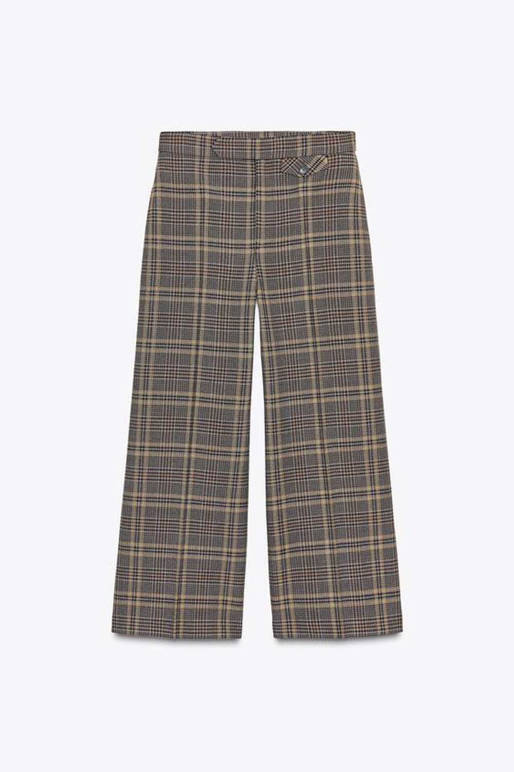 ZARA УКОРОЧЕННЫЕ БРЮКИ В КЛЕТКУ — ZW COLLECTION, РАЗНОЦВЕТНЫЙ