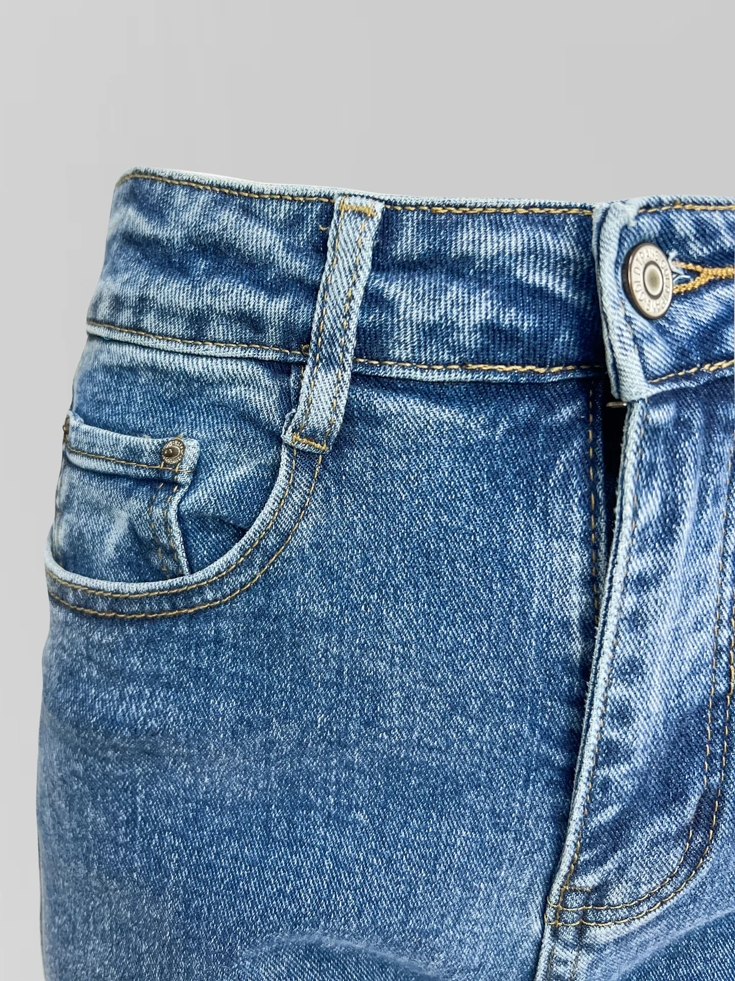 Джинсы Denim 3427 однотонные плотные трубы со стрейчем