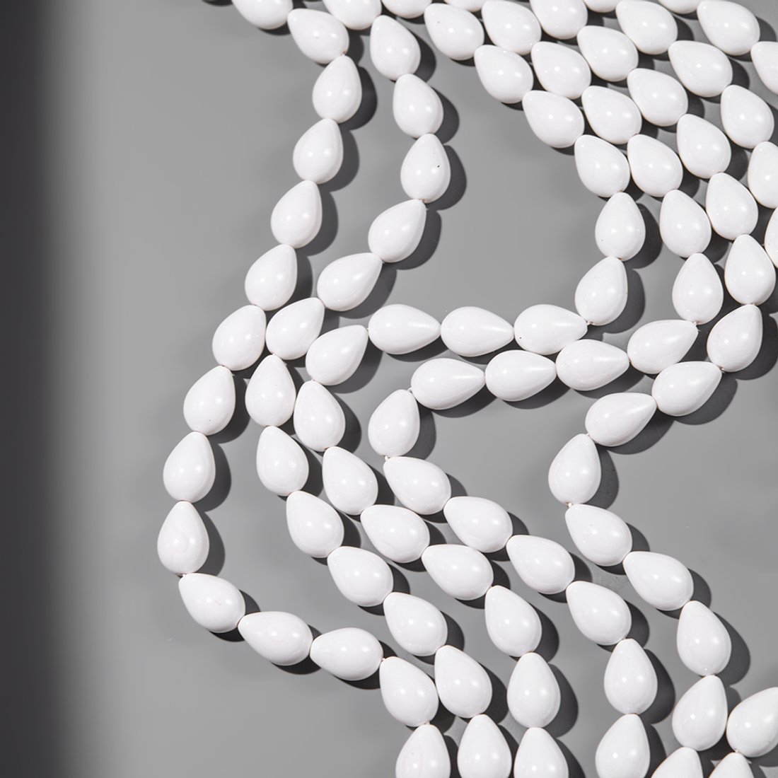 Хрустальный жемчуг, оттенок "Лаковый белый", капля 9*13мм