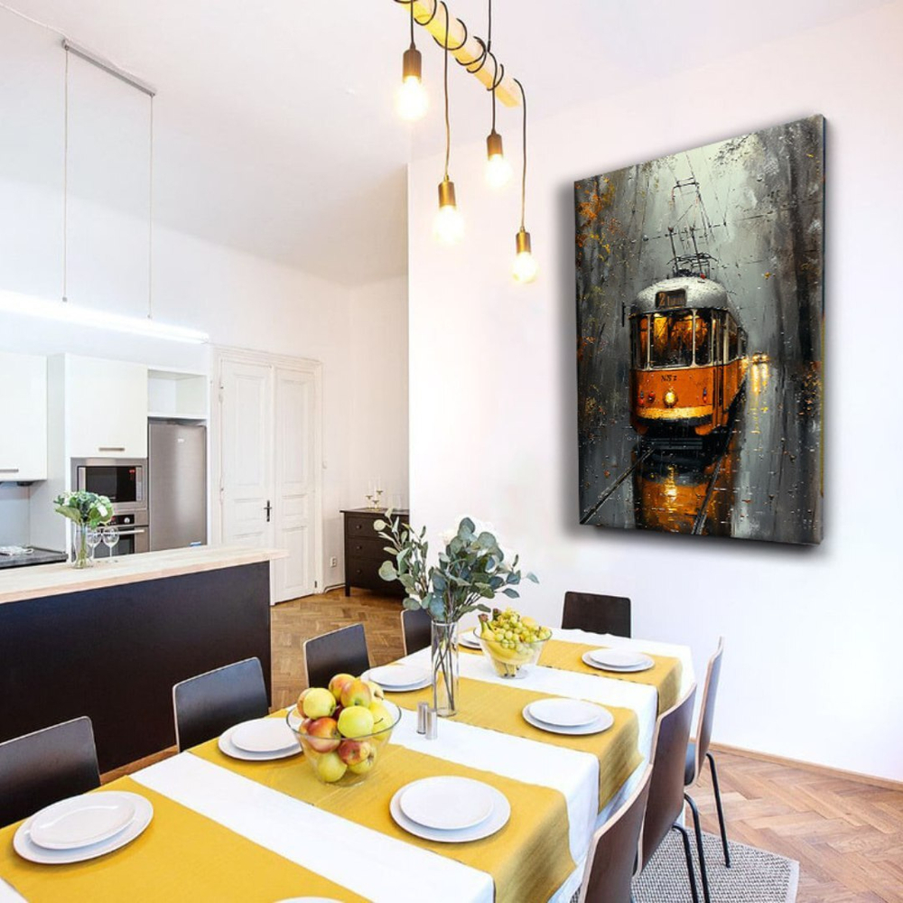 Трамвай осенью