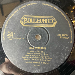 Винтажная виниловая пластинка LP Ray Charles Blues Is My Middle Name (Англия 1971)