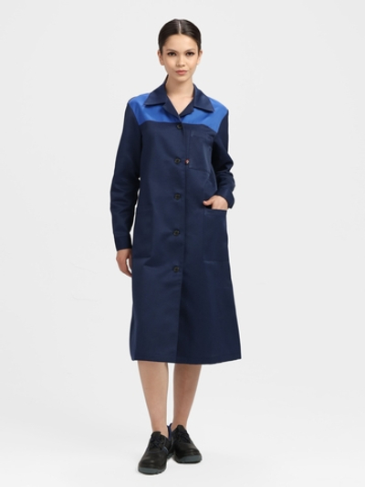 Халат женский Лигор (тк.Смесовая,210), т.синий/васильковый