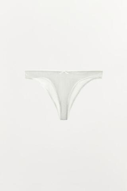 ZARA БАЗОВЫЕ ПЕРФОРИРОВАННЫЕ ТРУСЫ, БЕЛЫЙ