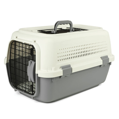 Переноска для животных с металлической дверцей и верхним люком "Карго" S, серая, 500*340*300мм, сери, Triol