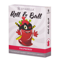 Стимулирующий презерватив-насадка Sitabella Roll & Ball Raspberry 1427