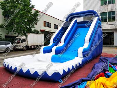 Надувная водная горка с бассейном «Айсберг» размер 9*4*5 м