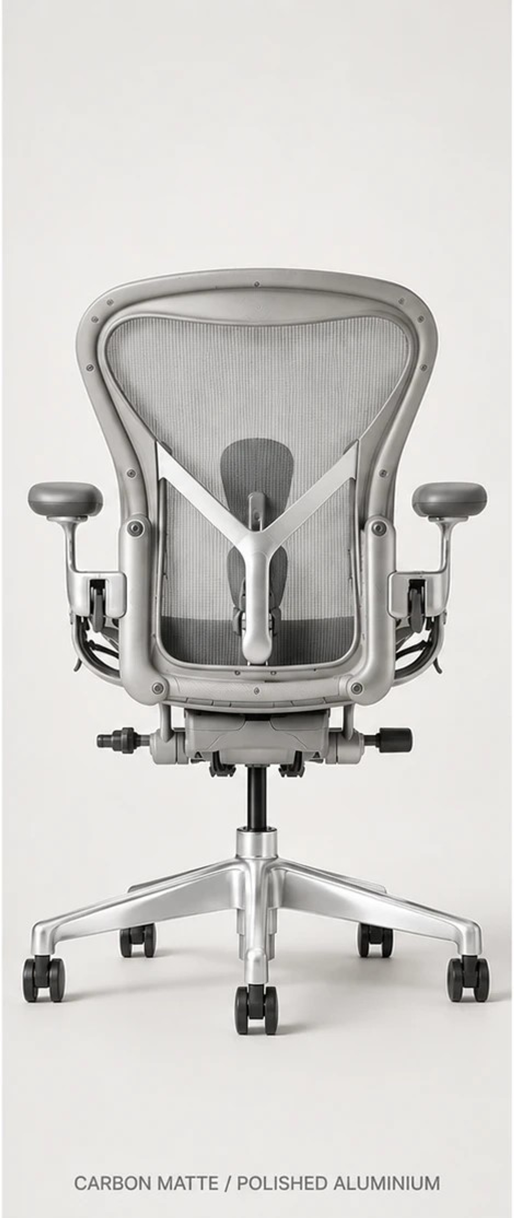 Кресло Herman Miller Aeron Carbon Polished Aluminium, размер A