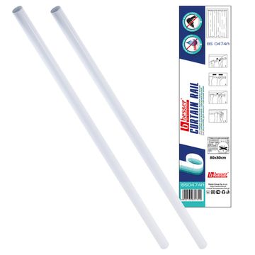 Карниз для ванной угловой Г-образный 80х80 см. Besser BS 0474A