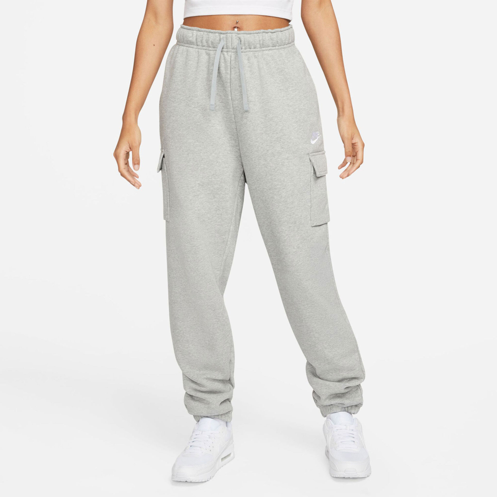Женские теннисные брюки Nike Sportswear Club Flouncy MR Cargo Training Pants Women - Grey, White