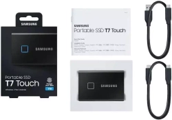 Внешний накопитель SSD USB3.0 1.8" 1000Gб SSD Samsung T7 Touch ( MU-PC1T0K/WW ) USB 3.2 Type C Черный