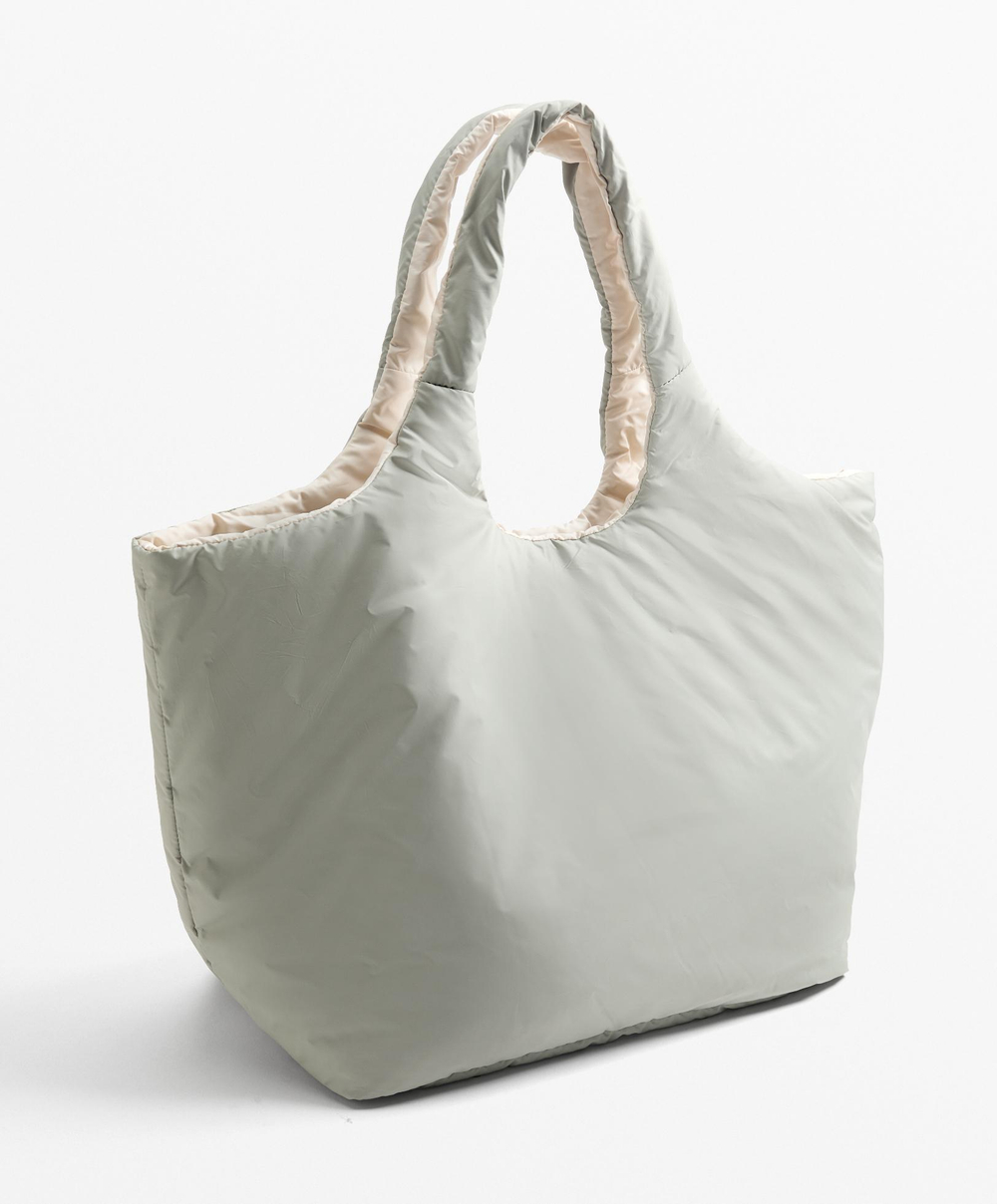 Oysho Сумка двусторонняя мягкая, серо-бежевый