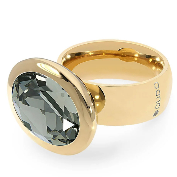 Кольцо Qudo TIVOLA big G black diamond 17.8 мм 632029/17.8 BW/G размер 17,8
