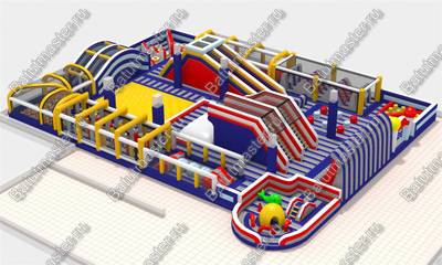 Надувной комплекс "Просторы для забав" 32,5*21,6*5 м