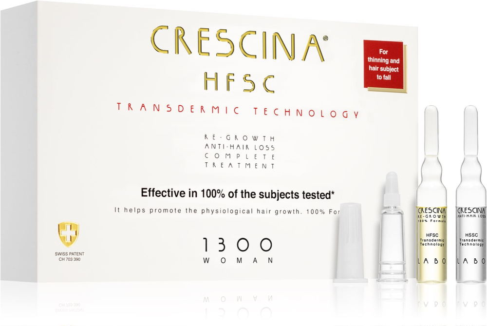 Crescina Transdermic 1300 Re-Growth and Anti-Hair Loss - уход, поддерживающий рост волос и предотвращающий их выпадение для женщин /   20x3,5  ml  / GTIN 8051417821612
