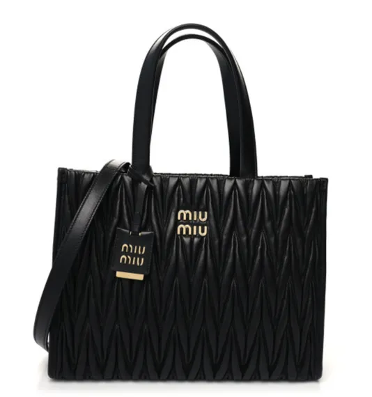 Сумка MIU MIU matelassé из кожи наппа, чёрный