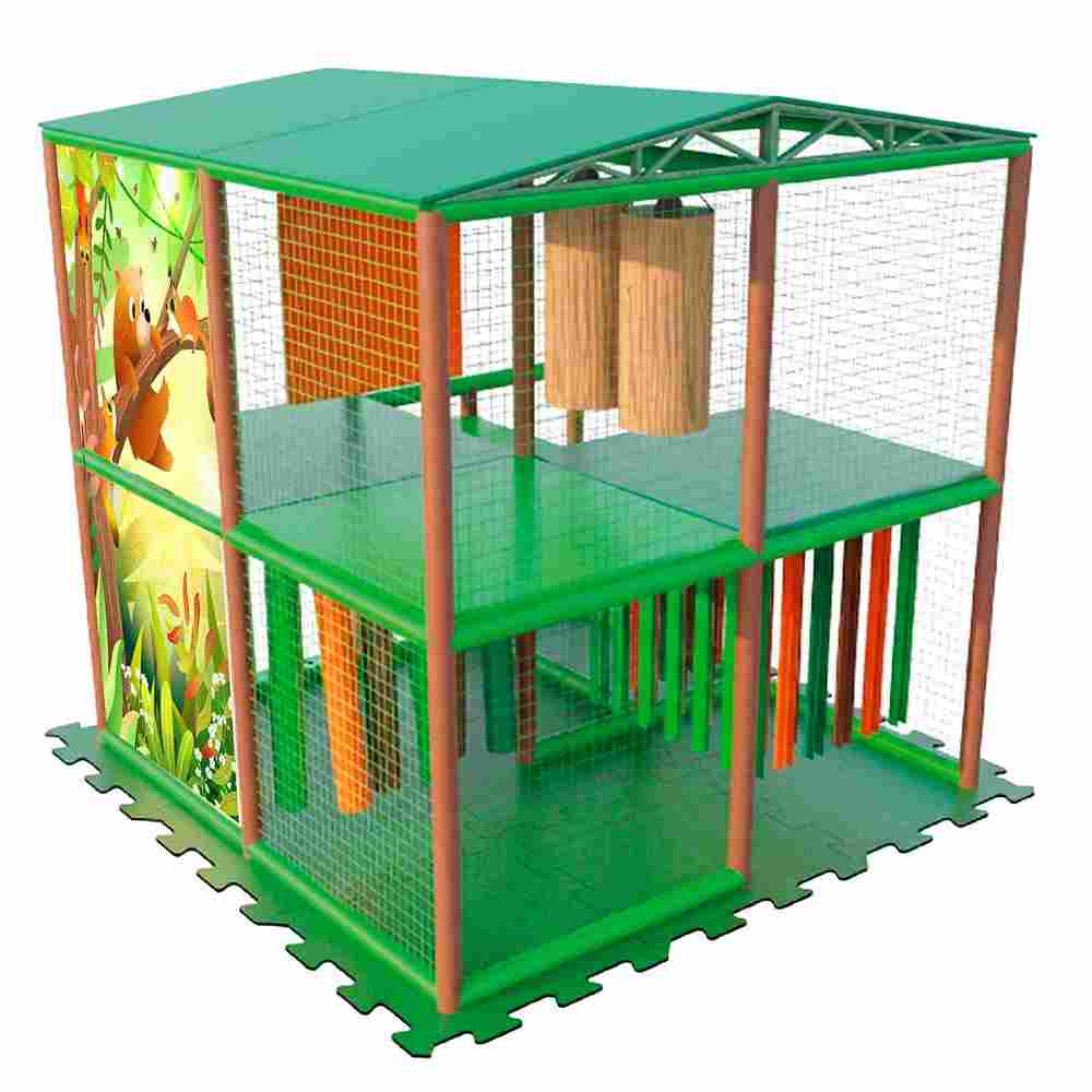 Детский уличный игровой лабиринт с крышей «Лес» 2,46×2,46×3,2 м