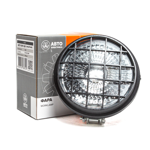 Фара рабочего освещения, круглая, с решеткой, металлический корпус, 12 В (H3-55) (ан.8724.3.06)