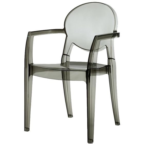 Прозрачный стул с подлокотниками Igloo серый | Scab Design | Италия