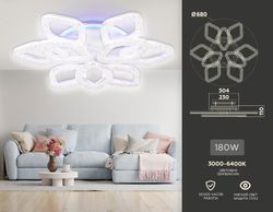 Ambrella Потолочный светодиодный светильник с RGB подсветкой и пультом Original FA3929