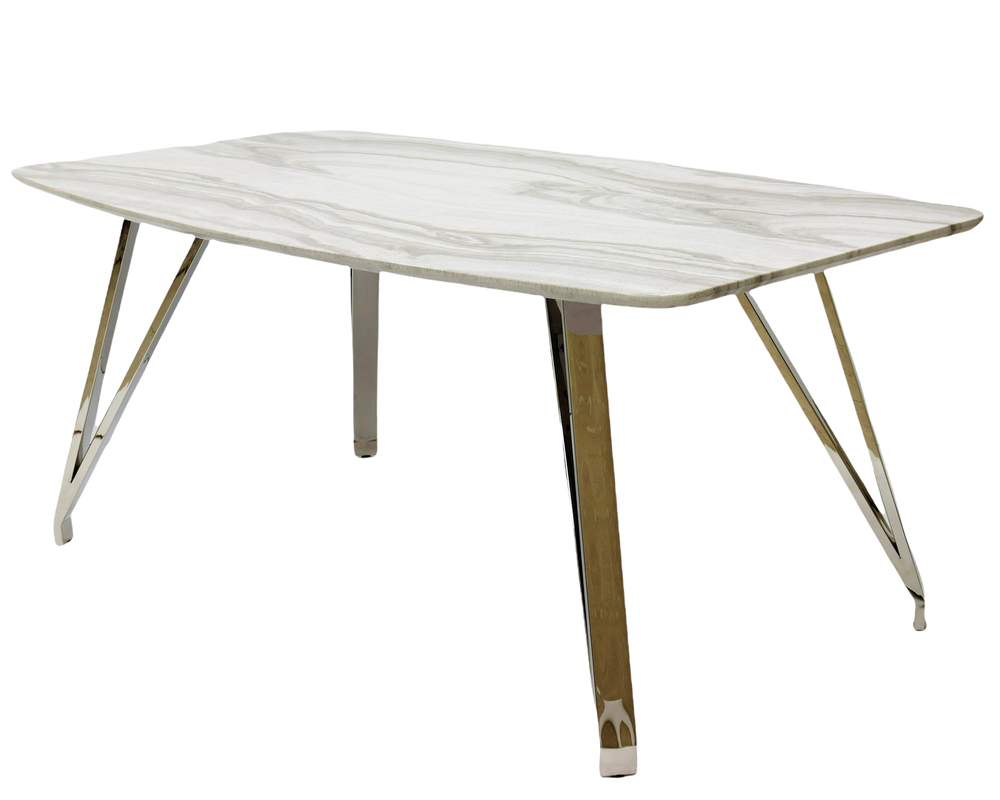 Стол обеденный Ist Casa Соа, 180х100х76 см, белый мрамор