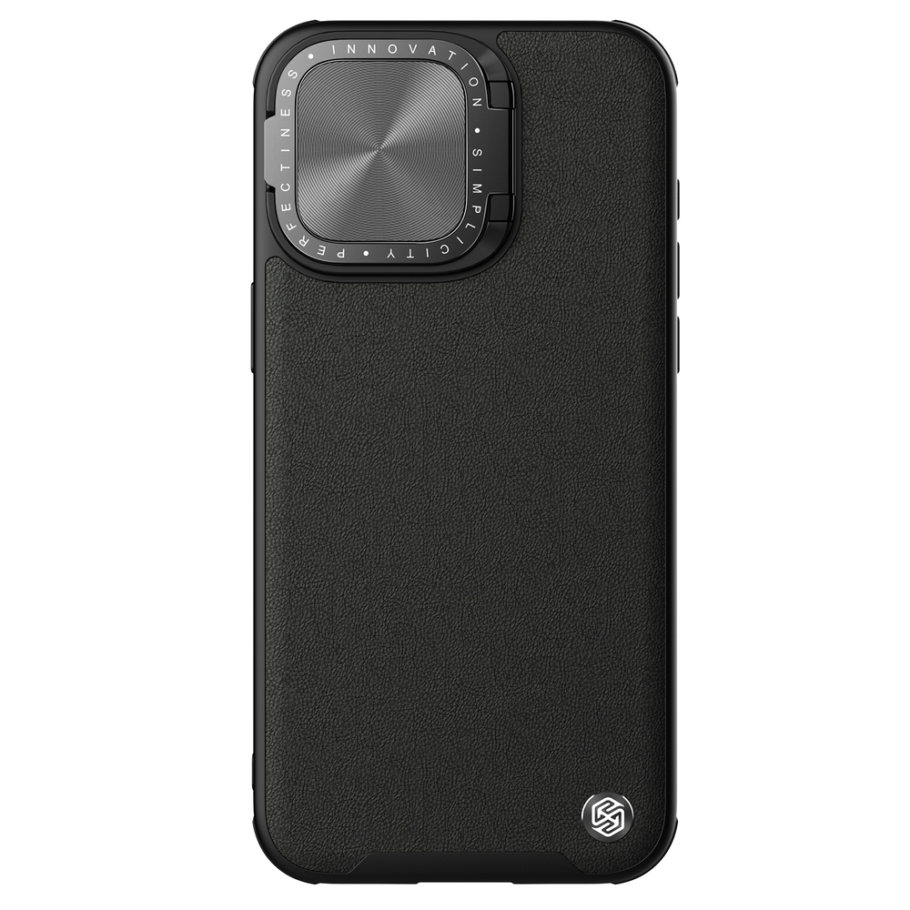 Кожаный чехол Nillkin серии CamShield Prop Leather для iPhone 15 Pro, металлическая откидная крышка для камеры