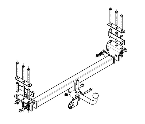 Фаркоп AvtoS для NISSAN PATROL GR (01.1998-2004) с универсальной электрикой и сертификатом в комплекте, арт.(NS 12+electr)