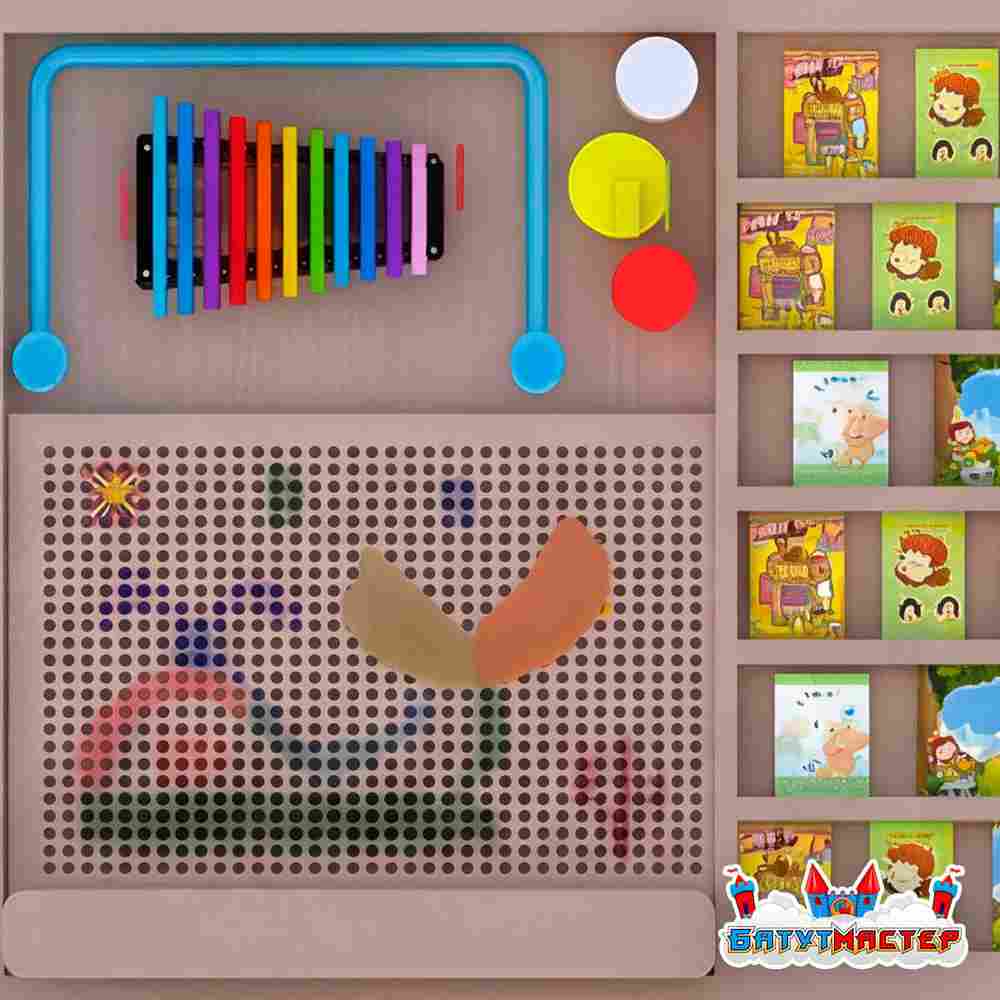 Детская интерактивная стена «Экоигра», с пневмолабиринтом и мозайкой